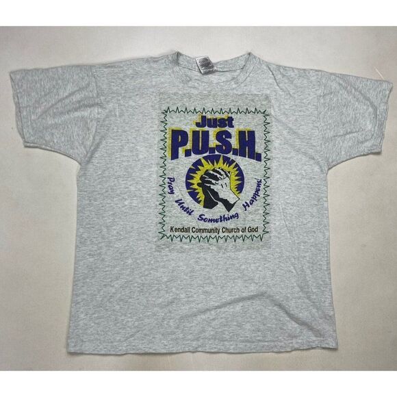 VTG Kendall Church God Miami Pray Until Something Happen T-shirt Men Large Jesus - Picture 1 of 7